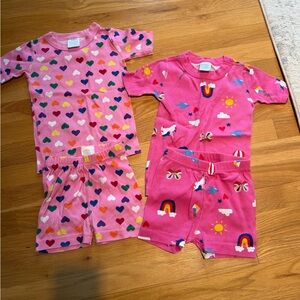 Hanna Andersson Pink Kids Pajama Sets with Hearts and Rainbows